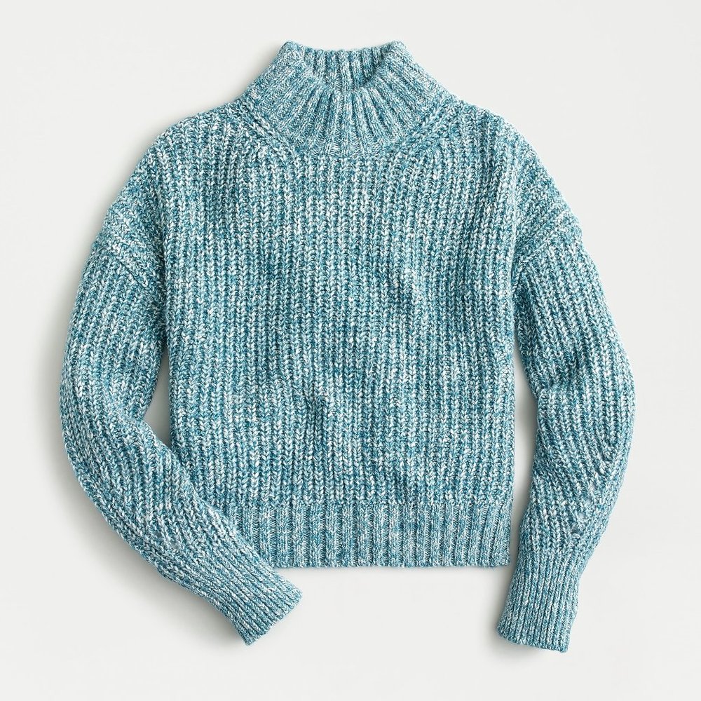 NWT J. Crew Marled Donegal Mockneck Sweater